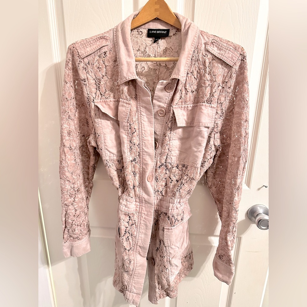 Lane Bryant Lace Anorak blazer